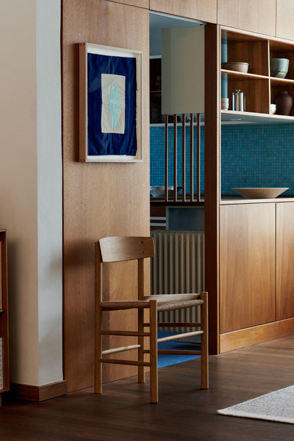 J39 Mogensen Chair i olieret eg med flettet s�de