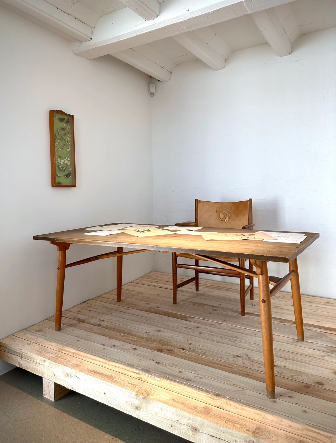 Hans J. Wegners tegnebord og arbejdsstol
