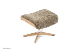 Air fodskammel, Eg lak, X-fod tr�/aluminium, F�reskind | Sheepskin Sahara | Conform