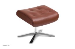 Air med indtr�kninger fodskammel, Helpolstret, Quattro x-fod aluminium, L�der | Western Cognac 64 | Conform