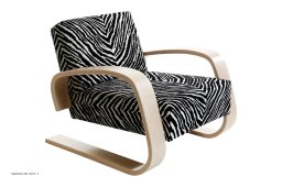 Armchair 400 \"Tank\" Sessel, Birke | Zebra schwarz-wei� | Artek