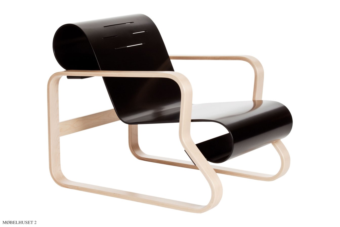 Armchair 41 \"Paimio\" Sessel, Birke/schwarz lackiert Schale | Artek