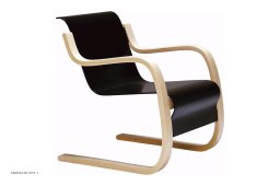 Armchair 42 Sessel, Birke/schwarz lackiert Schale | Artek