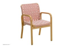 Armchair 45 armstol, Birk Honey bejdse | Flet, natural-red | Artek