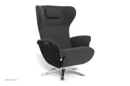 Aviora recliner l�nestol, Eg sortbejdset, Drejefod aluminium, Stof | Sheford Dark grey 77 | Conform