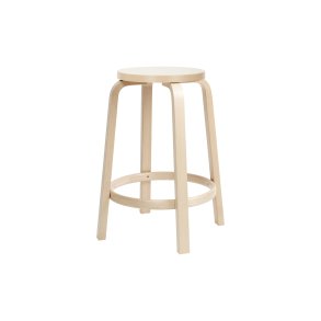 Bar Stool 64 | Farve, Birk/hvid laminat, �52 x H65 cm | Artek