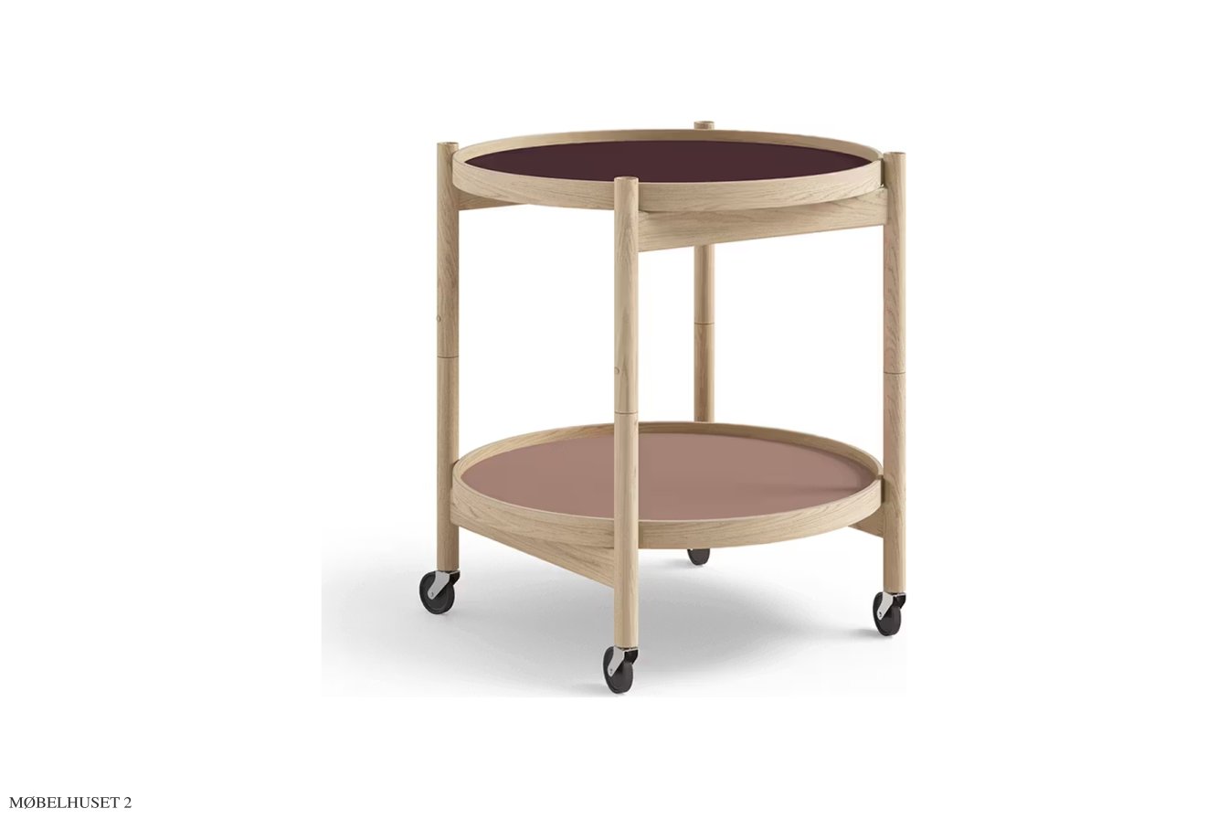 B�lling bakkebord Nano, Modell 50, Eiche unbehandelt, Wine – Burgund/Ros� | Brdr. Kr�ger