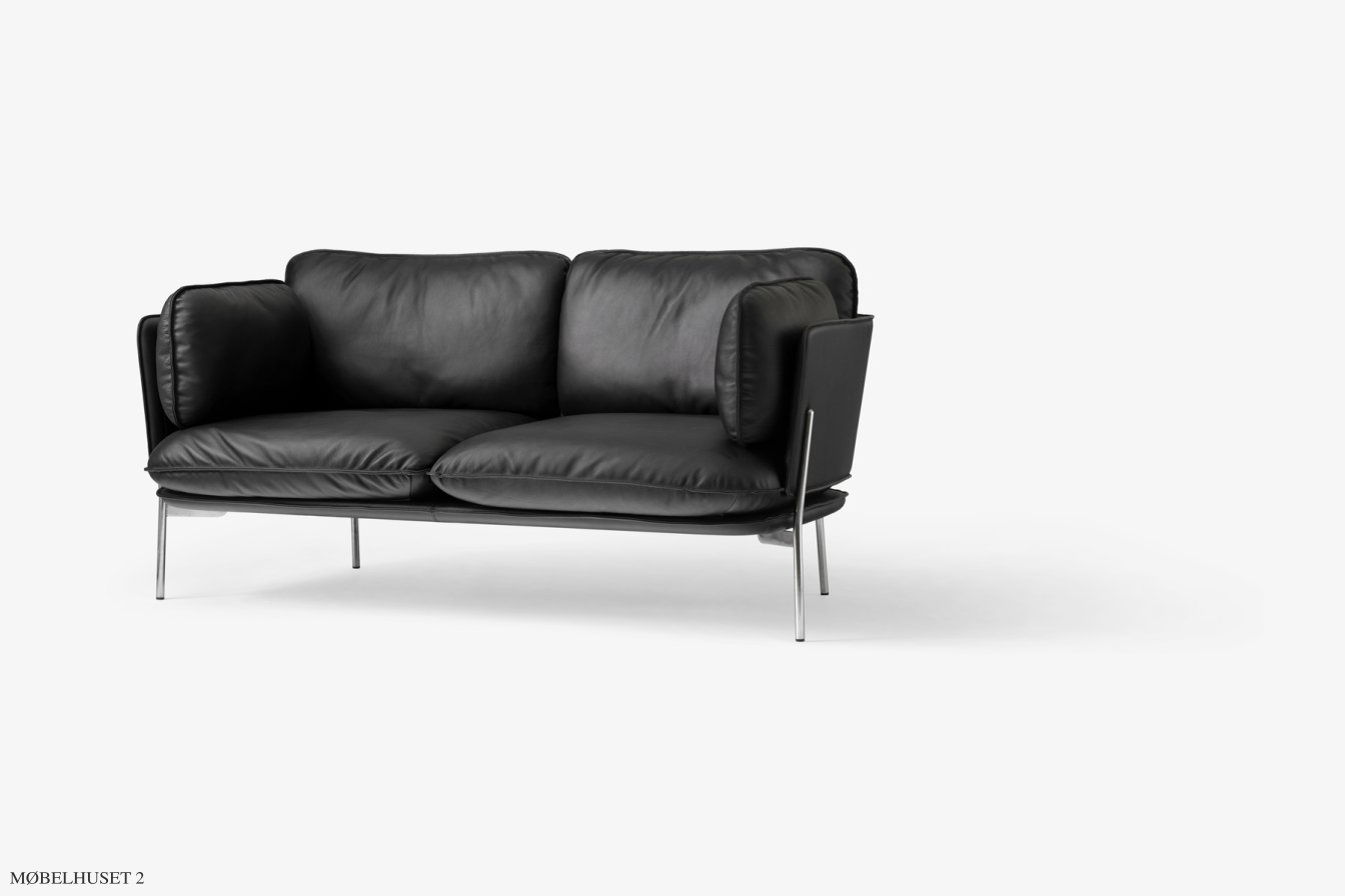 Cloud LN2 Sofa, Chrom, Noble Anilinleder Schwarz | &Tradition