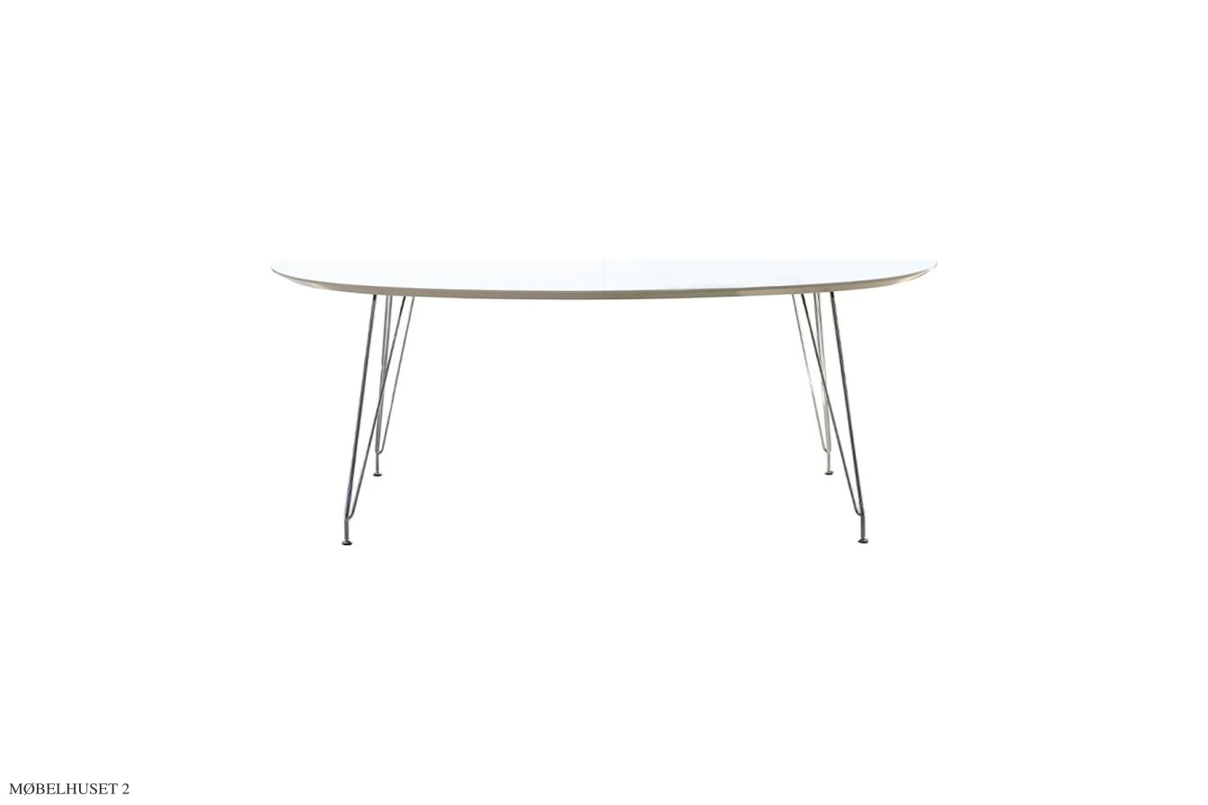 DK10 Udtr�ksbord laminat, Wei�es Laminat, Chrom | Andersen Furniture