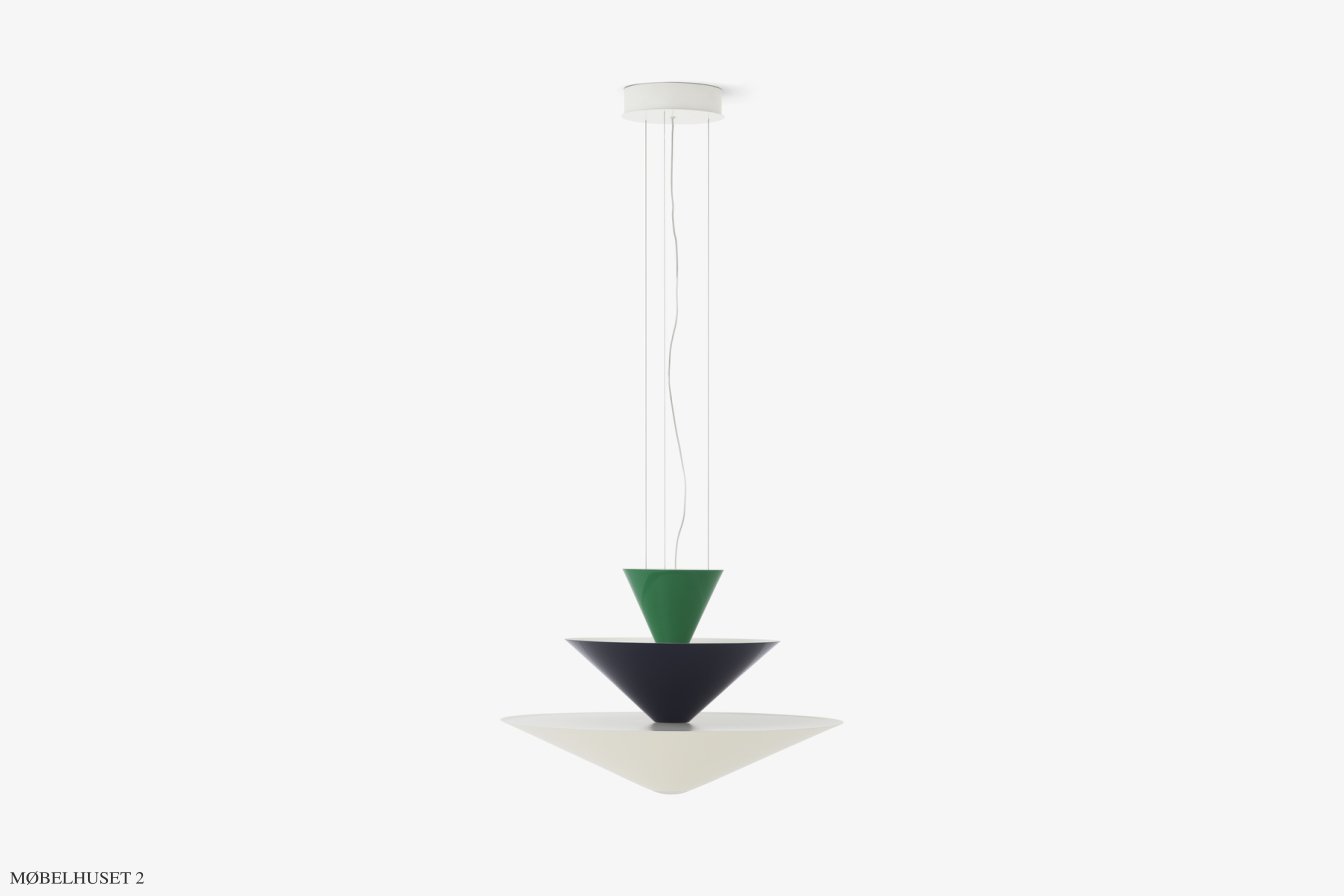 Gio LN14 & LN15 lysekrone, LN14 - �60 cm, Signal Green, Deep Blue & Ecru White | &Tradition