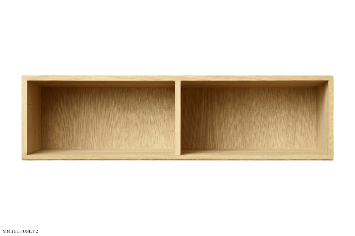 ATBO Halv hallway reol 18 x 70 med mellemside, 21 cm, Eg mat lak