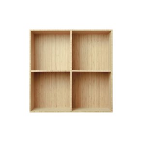 ATBO Regal 70 x 70, Senkrechte Mittelwand, 21 cm, Bambus matt lackiert