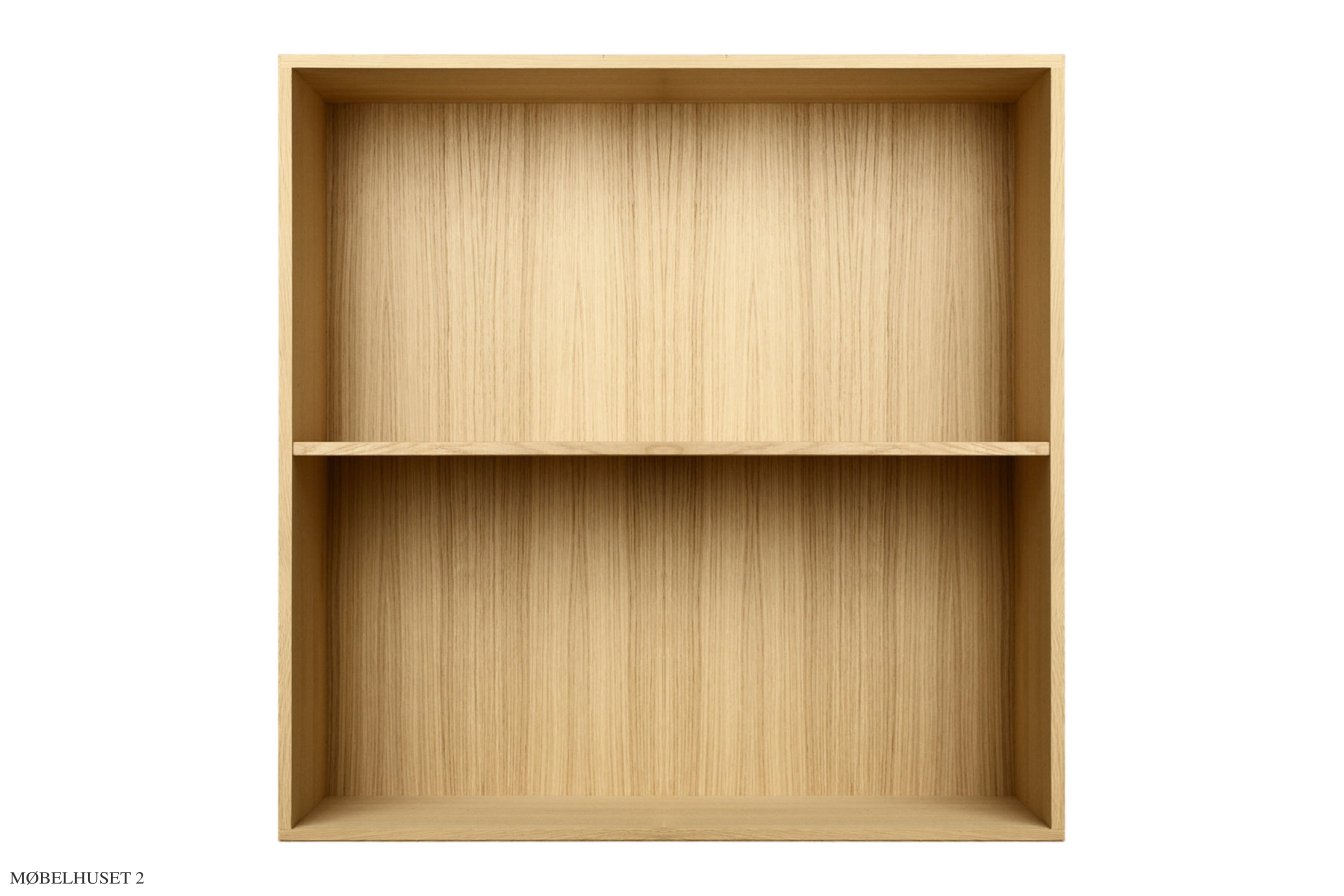 ATBO Reol 70 x 70, Vandret mellemside, 21 cm, Eg mat lak