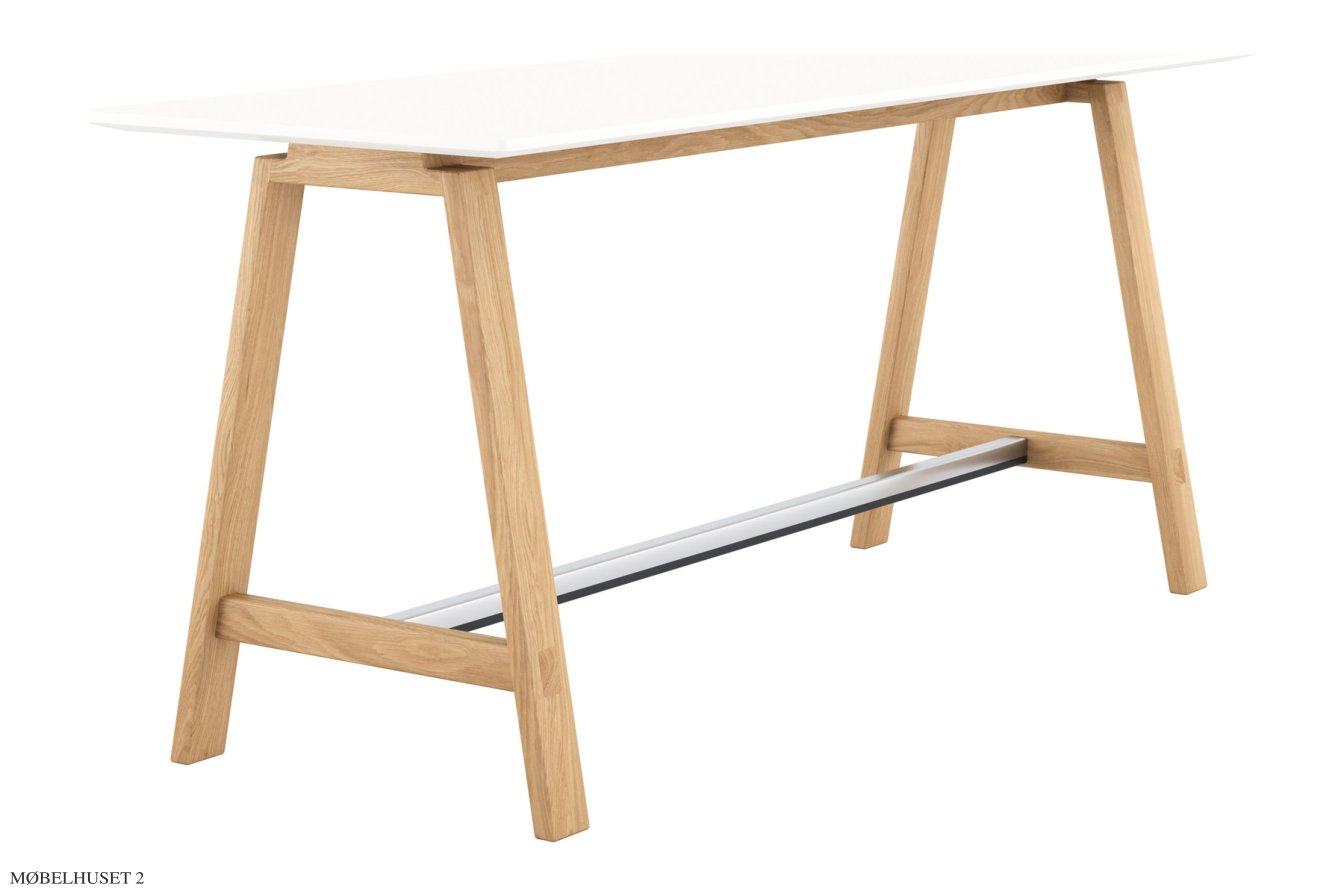 HT1 H�jbord, 216 x 75 cm (H93), Wei�es Laminat, Eiche klar matt lackiert | Andersen Furniture