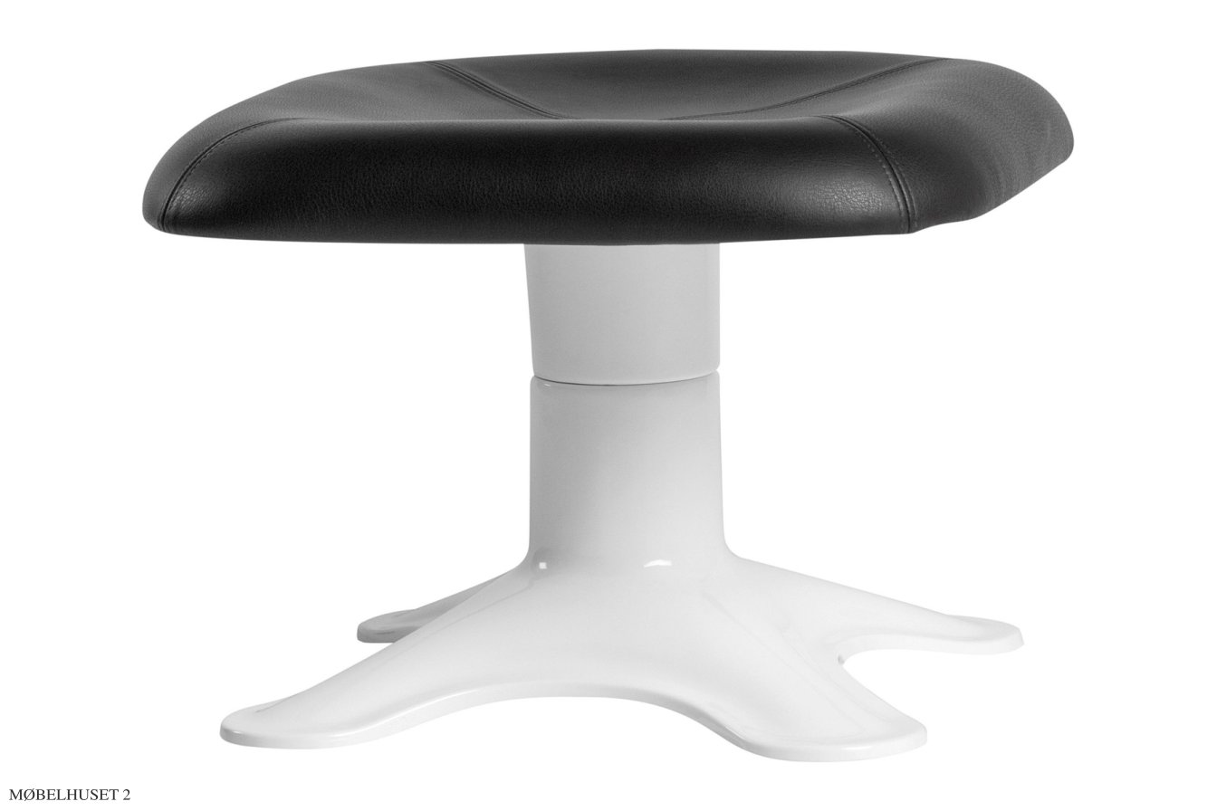 Karuselli Ottoman Hocker, Wei�/schwarz Prestige Leder | Artek