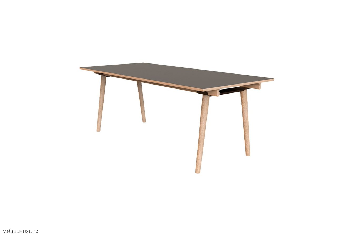 Link Bord, 200 x 90 cm, Linoleum Ash, Eiche wei� pigmentiert matt lackiert | Andersen Furniture