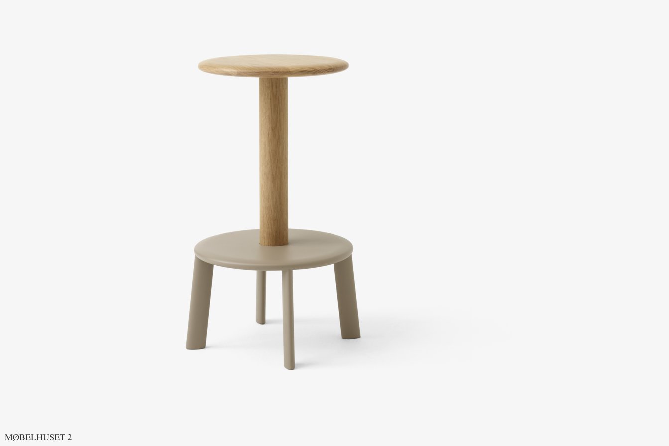 Massif AV39 & AV40 Hocker, AV39 - Thekenhocker, Oak & Grey Beige | &Tradition