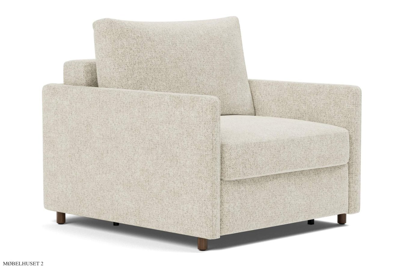 Neah Slim Schlafsofa, Sessel (80 cm), Taura Off White 357 | Innovation Living