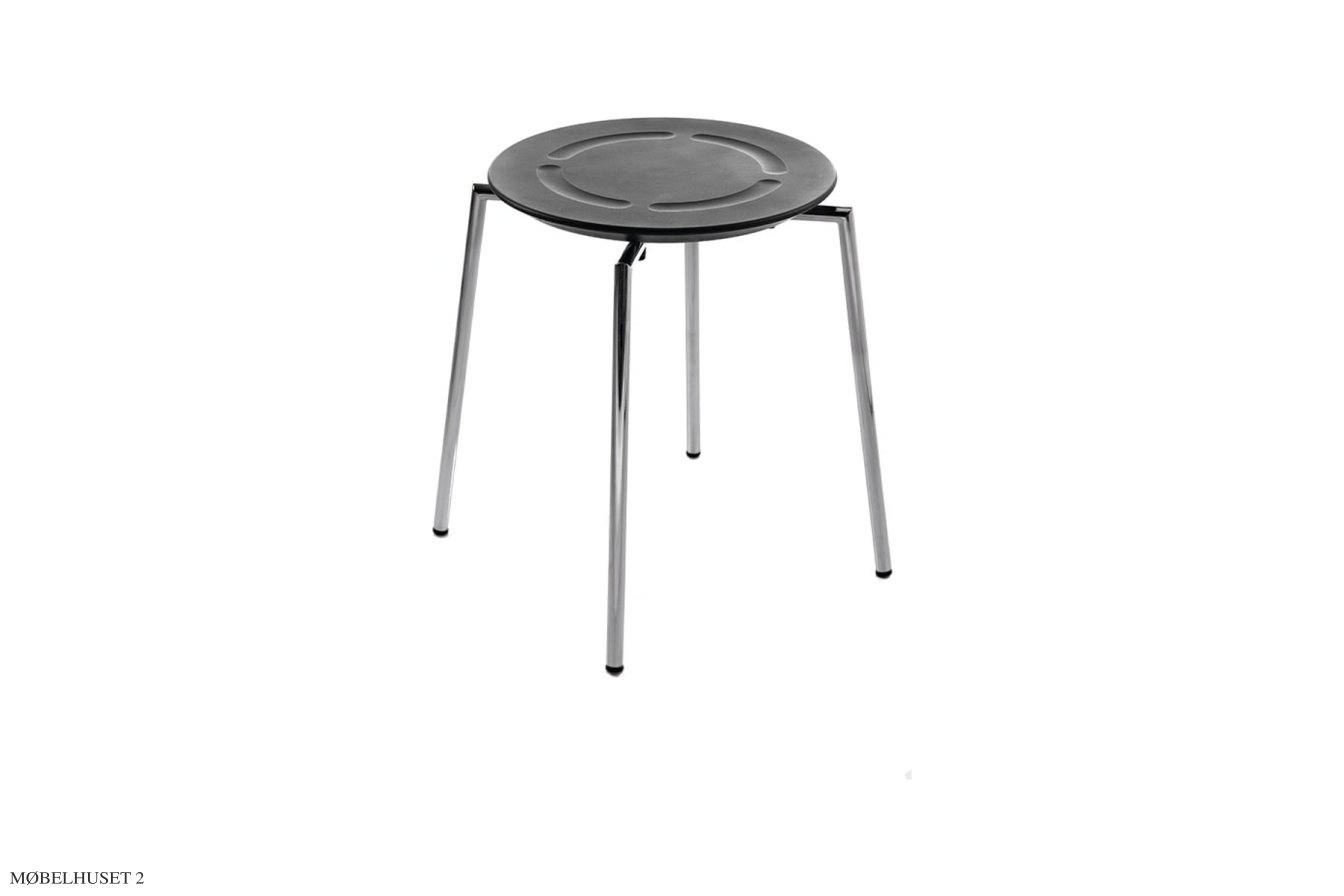 Pure Taburet, Schwarz, Chrom | Andersen Furniture