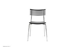 Rail Stol, Esche schwarz matt lackiert, Chrom | Andersen Furniture