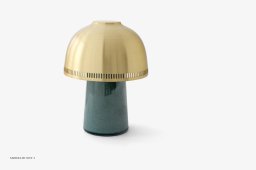 Raku SH8 kabellose Leuchte, Blue Green & Brass | &Tradition