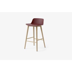 Rely HW118 Thekenhocker mit Kunststoffschale, Eiche lackiert, Red Brown | &Tradition
