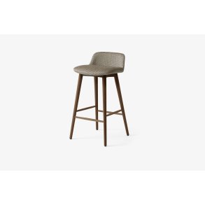 Rely HW120 Thekenhocker gepolstert, Walnuss lackiert, Fuse 0351 | &Tradition
