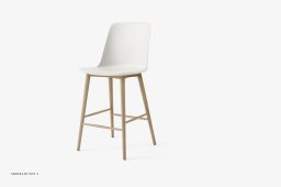 Rely HW128 Thekenhocker mit Kunststoffschale, Eiche lackiert, White | &Tradition