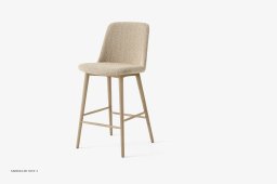 Rely HW130 Thekenhocker gepolstert, Eiche lackiert, Karakorum 003 | &Tradition