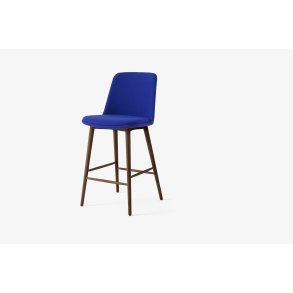 Rely HW131 Thekenhocker gepolstert mit Sitzkissen, Walnuss lackiert, Hallingdal 0753 | &Tradition