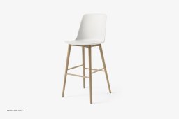 Rely HW133 Thekenhocker mit Kunststoffschale, Eiche lackiert, White | &Tradition