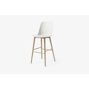 Rely HW133 Thekenhocker mit Kunststoffschale, Eiche lackiert, White | &Tradition