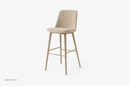 Rely HW135 Thekenhocker gepolstert, Eiche lackiert, Karakorum 003 | &Tradition