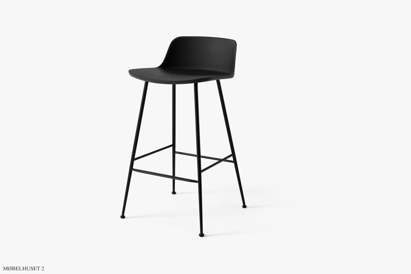 Rely HW81 Thekenhocker mit Kunststoffschale, Schwarz, Black | &Tradition
