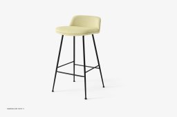 Rely HW84 Thekenhocker gepolstert mit Sitzkissen, Schwarz, Fuse 0421 | &Tradition