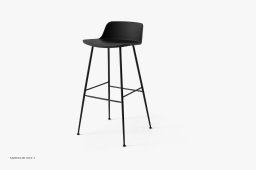Rely HW86 Thekenhocker mit Kunststoffschale, Schwarz, Black | &Tradition