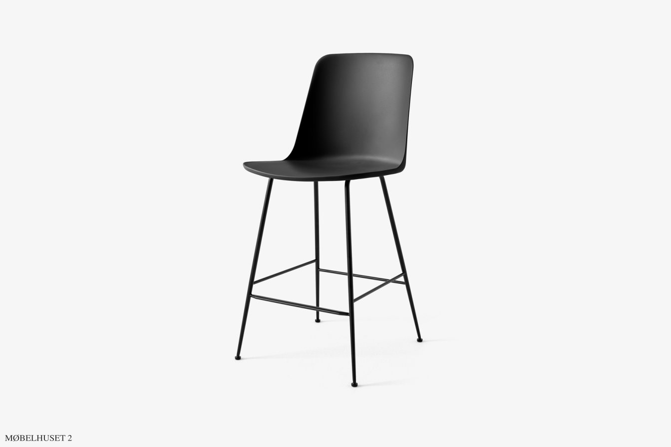 Rely HW91 Thekenhocker mit Kunststoffschale, Schwarz, Black | &Tradition