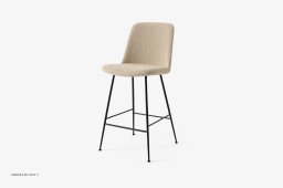 Rely HW93 Thekenhocker gepolstert, Schwarz, Karakorum 003 | &Tradition