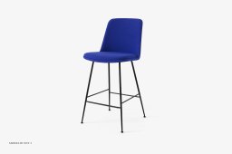 Rely HW94 Thekenhocker gepolstert mit Sitzkissen, Schwarz, Hallingdal 773 | &Tradition