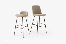 Rely HW98 Thekenhocker gepolstert, Bronziert, Karakorum 003 | &Tradition