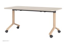 Space Flip Bord, 160 x 80 cm, Linoleum Mushroom, Eiche wei� pigmentiert matt lackiert | Andersen Furniture