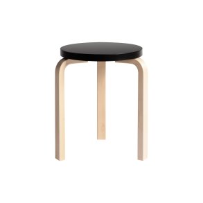 Stool 60 | Farve, Birk/sort lakeret | Artek