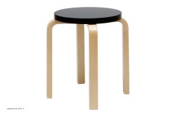 Stool E60 | Farve, Birk/sort lakeret | Artek