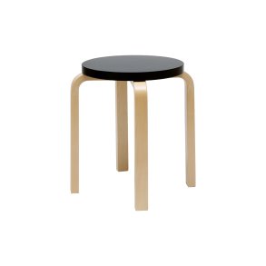 Stool E60 | Farve, Birk/sort lakeret | Artek
