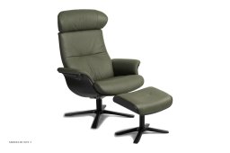 Timeout Large l�nestol, Eg sortbejdset, Quattro drejefod sort aluminium, L�der | Bolzano Sea grass 21 | Conform