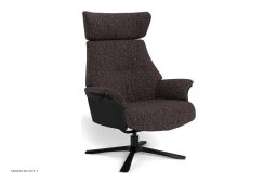 Air l�nestol, Eg sortbejdset, Quattro drejefod sort aluminium, Stof | Peri Graphite 79 | Conform