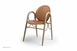 Arkade Chair, Eiche wei� ge�lt, Leder | Brandy, Messinggestell | Brdr. Kr�ger