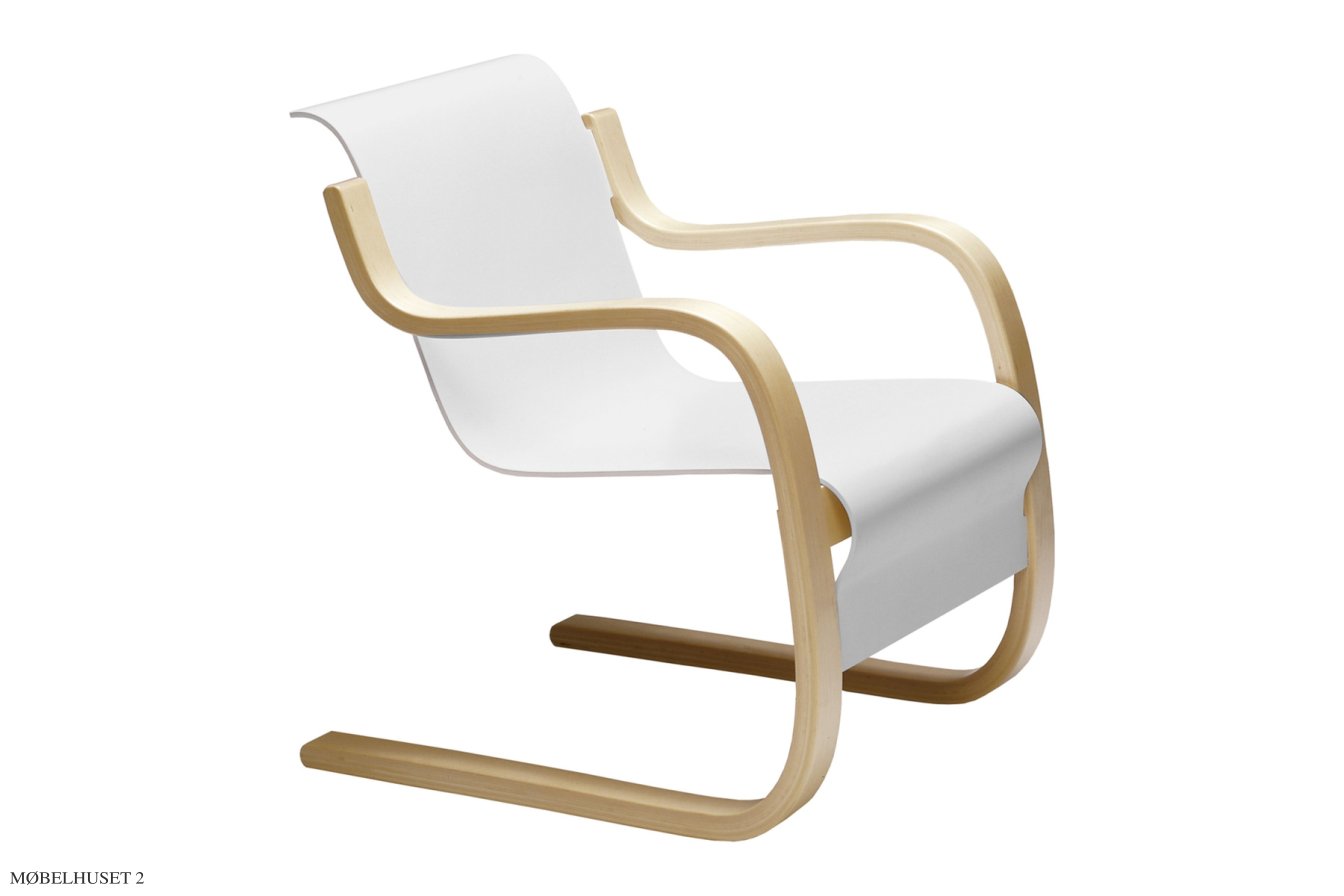 Armchair 42 Sessel, Birke/wei� lackiert Schale | Artek