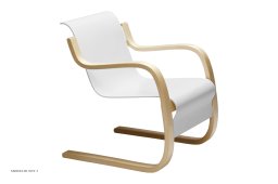 Armchair 42 Sessel, Birke/wei� lackiert Schale | Artek