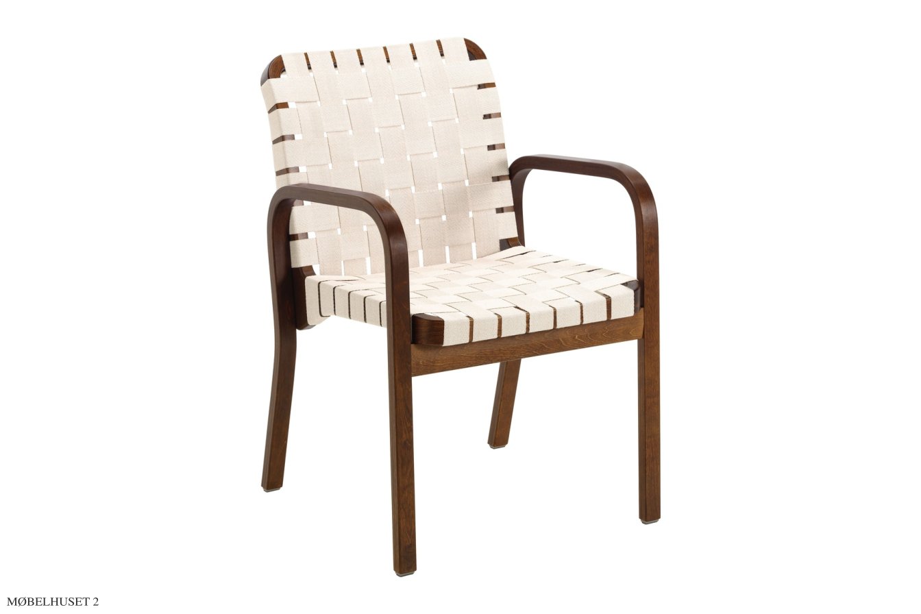 Armchair 45 armstol, Birk Valn�d bejdse | Flet, natural-white | Artek
